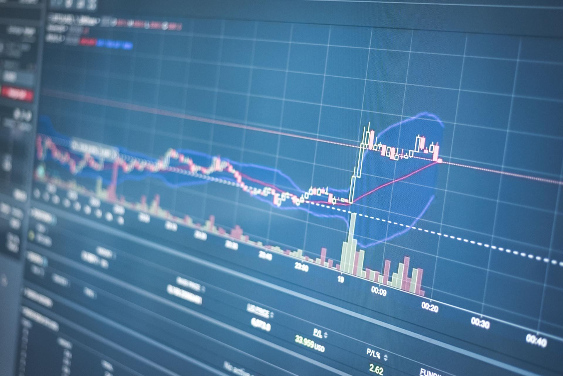 AI Valuations and Trading Trends Chart Digital trading chart reflecting AI valuations in the financial market, crucial for AI news analysis