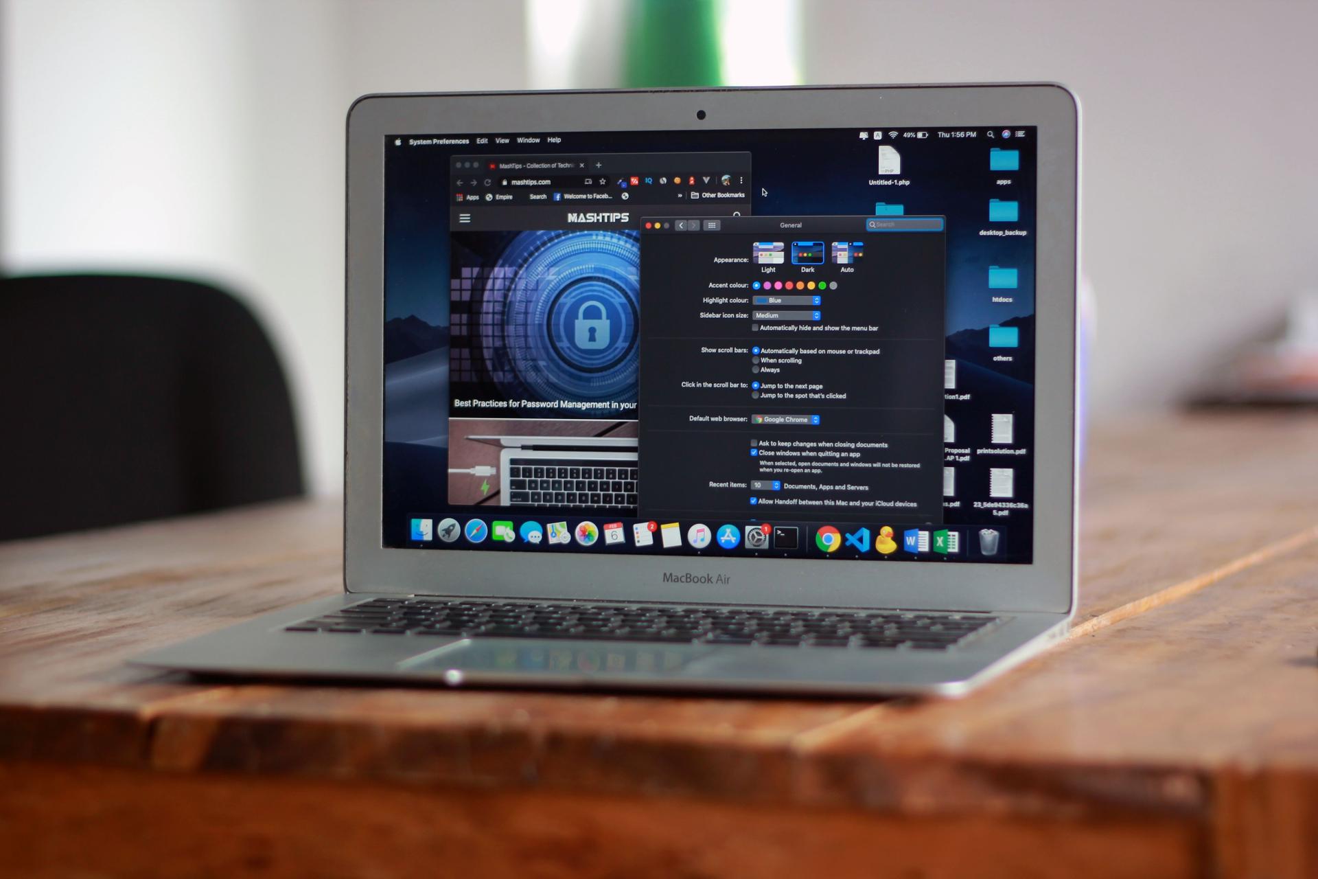 MacBook Air showcasing VPN settings for better AI service access.