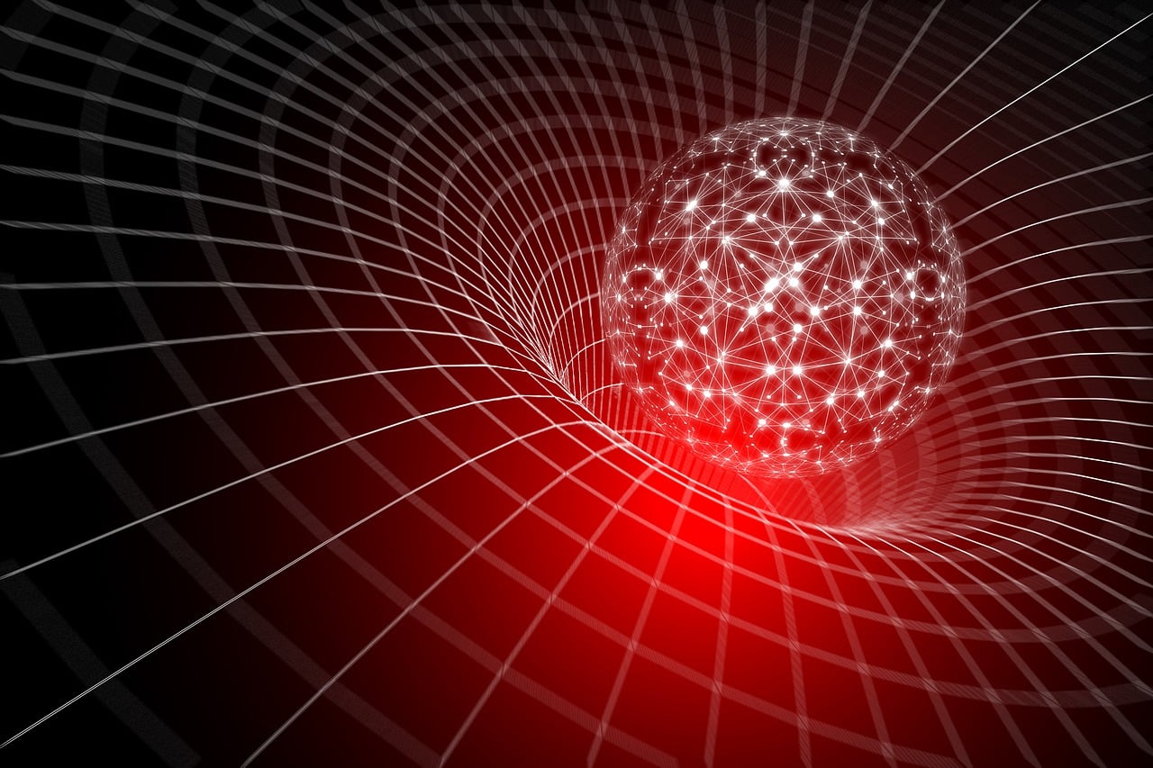Glowing network sphere illustrating AI forecasting of silent packet loss and hidden network black holes
