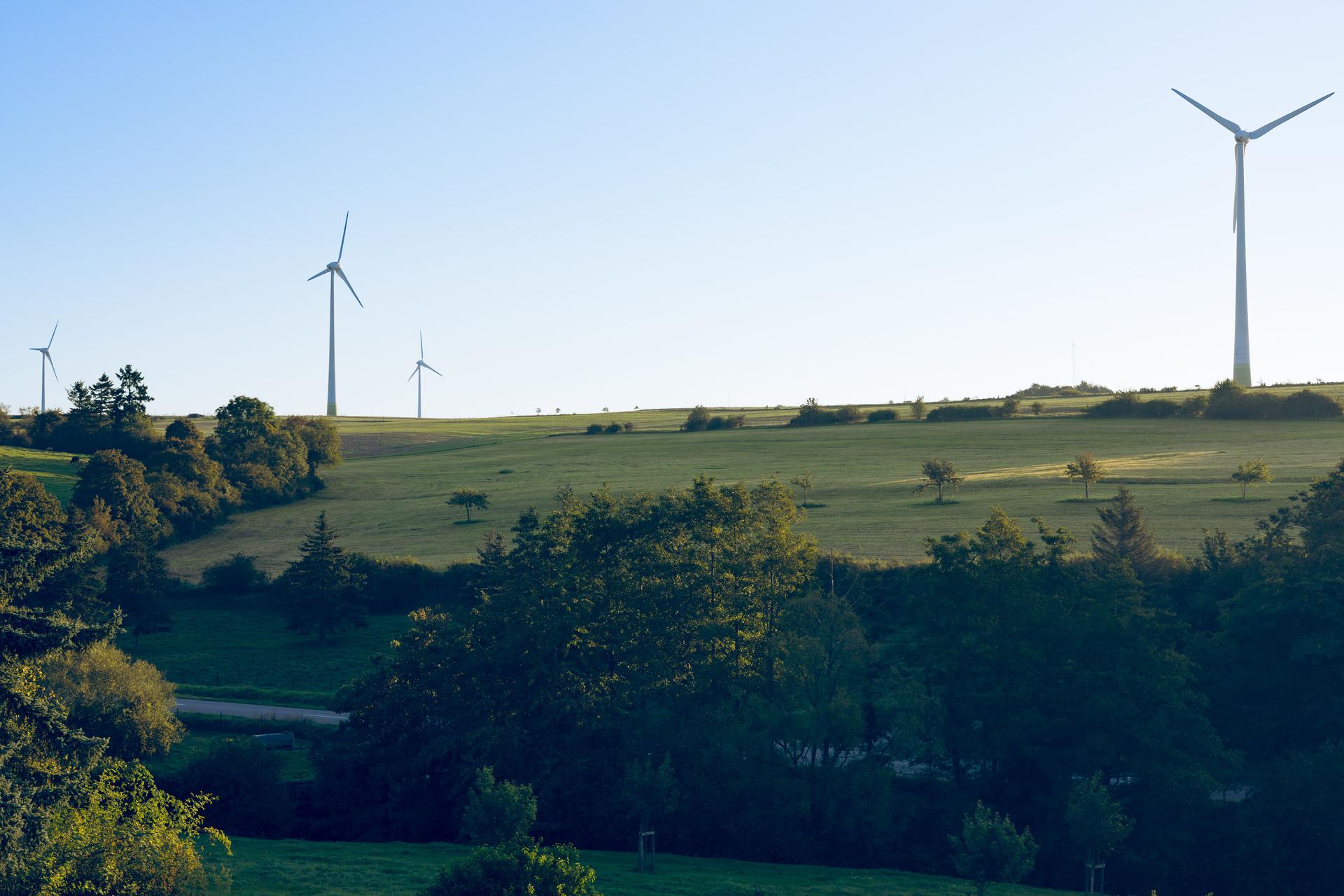Wind turbines symbolize sustainable infrastructure essential for AI's long-term development, reflecting trends in AI news.